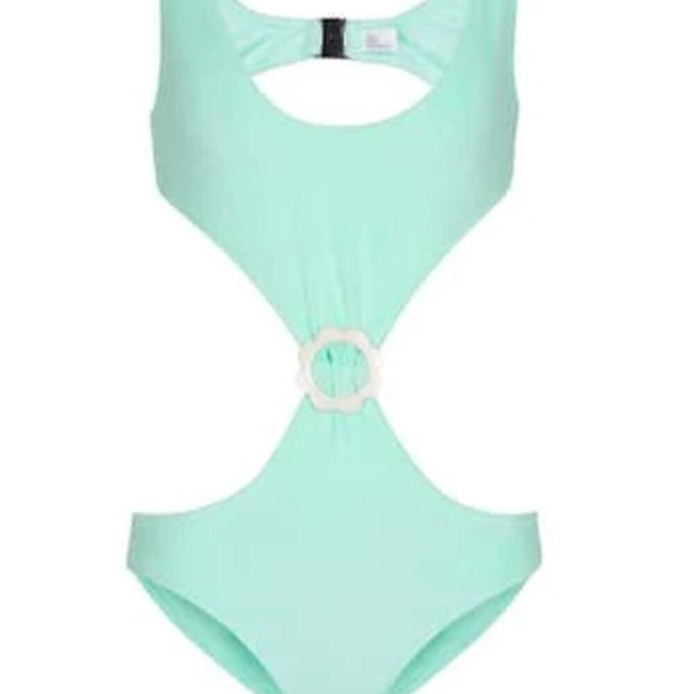 Lisa Marie Fernandez Scallop Cut Out One Piece Stretch Terry Swimsuit - Picture 3 of 4